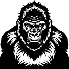 Gorilla  silhouette vector  illustration svg file