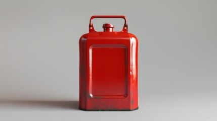 Red gas can sitting on top of a table. Suitable for industrial or DIY projects