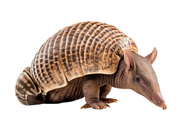An armadillo stands upright on its hind legs, appearing to dance in a display of balance and agility