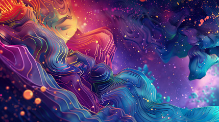 Fototapeta na wymiar psychedelic colorful background