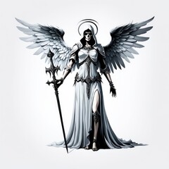 angel of death on a white background