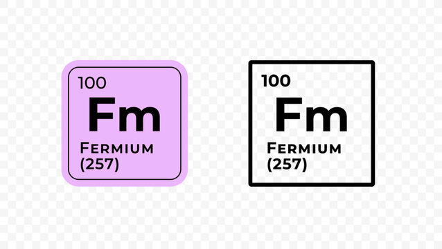 Fermium, chemical element of the periodic table vector design