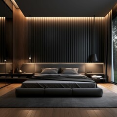 A Dark Modern Bedroom