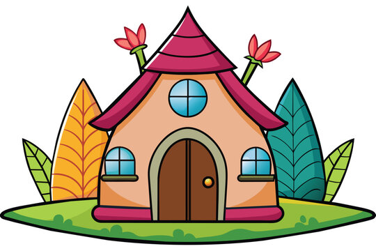 fairy house vector illustration