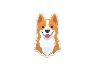 Cute corgi puppy cartoon icon, vector illustration

