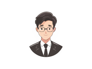 Obraz premium elegant young man in business suit. Cartoon illustration of a handsome successful businessman.
