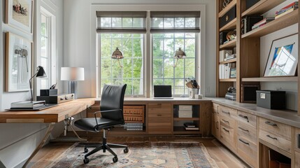 Fototapeta premium home office, infused with motivational decor that inspires creativity and productivity
