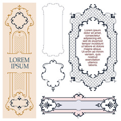 Luxury vector frame in ancient style for flyer, invitations or greeting cards.