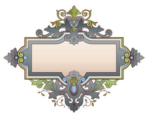 Luxury vector vignette in ancient style for flyer, invitations or greeting cards.