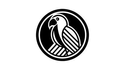 parrot-icon-in-circle-logo vector illustration