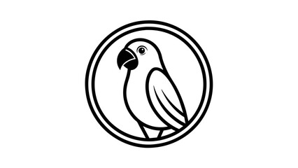 parrot-icon-in-circle-logo vector illustration
