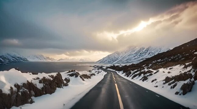 travel in iceland with snow mountains