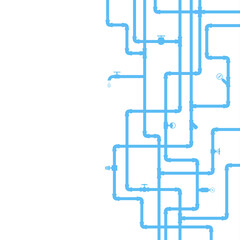 Obraz premium Water pipe system with valves, design for plumbing repair and service