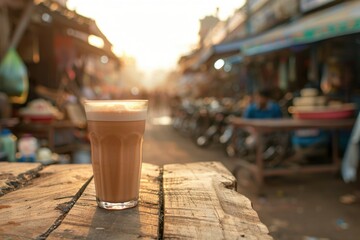 masala chai. tea. milk tea India. Asia. Coffee. Vietnam. - obrazy, fototapety, plakaty