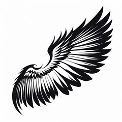 Obraz premium black wings white background isolated