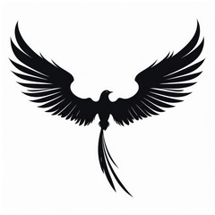 Obraz premium black wings white background isolated