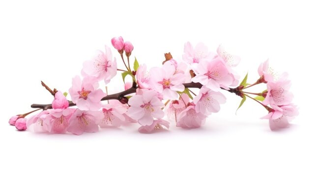 Beautiful sakura flowers isolated on white