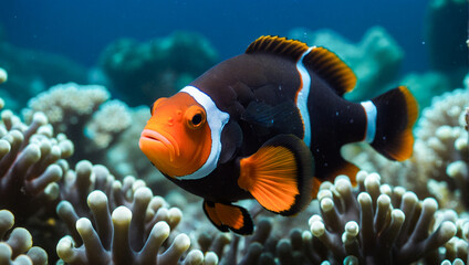 Fototapeta na wymiar Tropical reef clownfish 