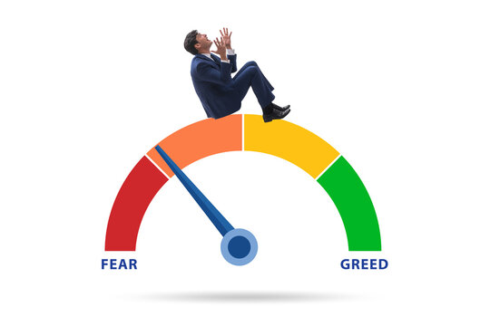 Fear and greed investor behaviour concept