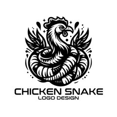 Chicken Snake Vector Logo Design