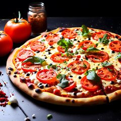 delicious decorated pizza picture, fresh tasty Pizza.