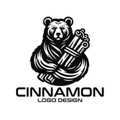 Fototapeta premium Cinnamon Bear Vector Logo Design
