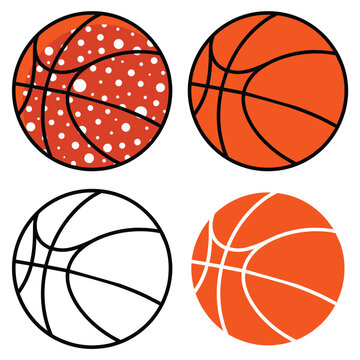 Basketball 003 icon set vector illustration