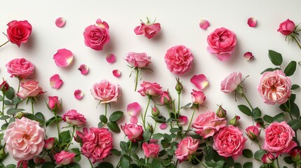 Fototapeta premium Pink Flowers Arranged on Table