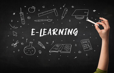 Hand drawing education concept