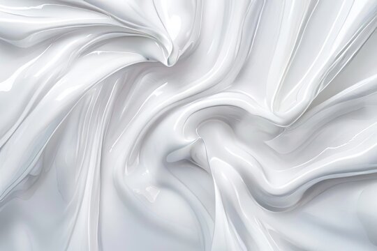 Swirls of Creamy White: Abstract Body Care Background with Soft Foam Pattern.