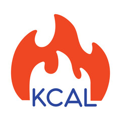 Kcal fire vector solid icon. Calorie burn, fat burning