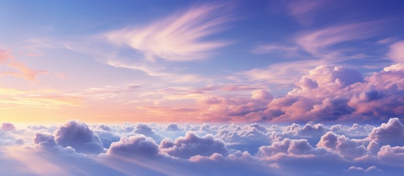 Background of bright clouds in beautiful blue sky