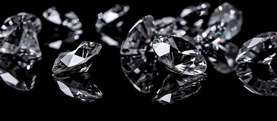 crystal clear Diamonds on a Black Background