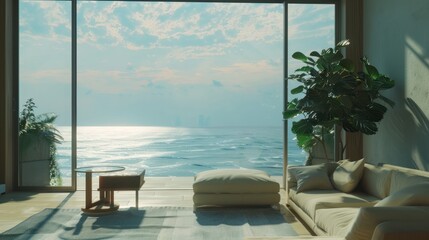 living room and properties with beach view