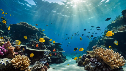 Beautiful Underwater Coral Reef  - obrazy, fototapety, plakaty