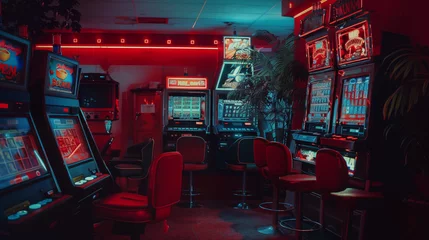 Fototapete Rund slot machines in casino © Simon C