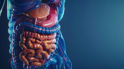 Human digestive system anatomy, 3d illustration - obrazy, fototapety, plakaty