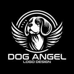 Dog Angel Vector Logo Design