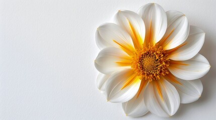 White and Orange Flower on White Wall