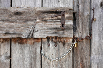 Close up image photo of an old wooden door