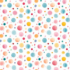 White Background With Multicolored Polka Dots