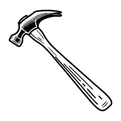 Hammer Silhouette vector illustration. Han draw Hammer