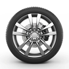 New car wheel isolated on white background