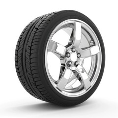 Obraz premium New car wheel isolated on white background