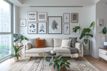 Stylish Scandinavian Living Room with Statement Decor Pieces