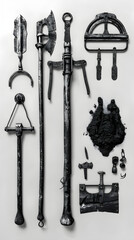 Comprehensive Display of Various Parts and Components of a Traditional Plough