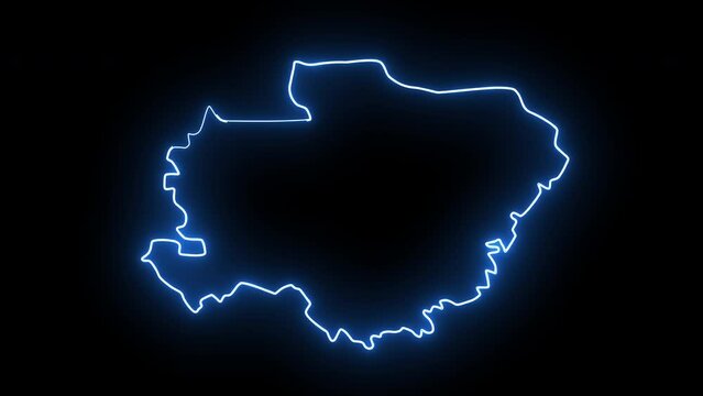 Siddharthanagar map in nepal with glowing neon effect