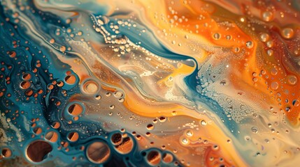 Abstract background with the combination of different colors of light falling on splashing water drops - obrazy, fototapety, plakaty