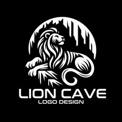 Lion Cave Vector Logo Design