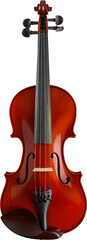 Fototapeta na wymiar Classic violin with bow cut out on transparent background